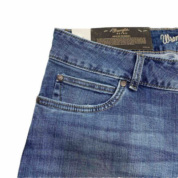 Wrangler Ladies Jeans 13x32 Blue Retro Sadie Low Rise Medium Fade Denim Bootcut - Picture 4 of 13